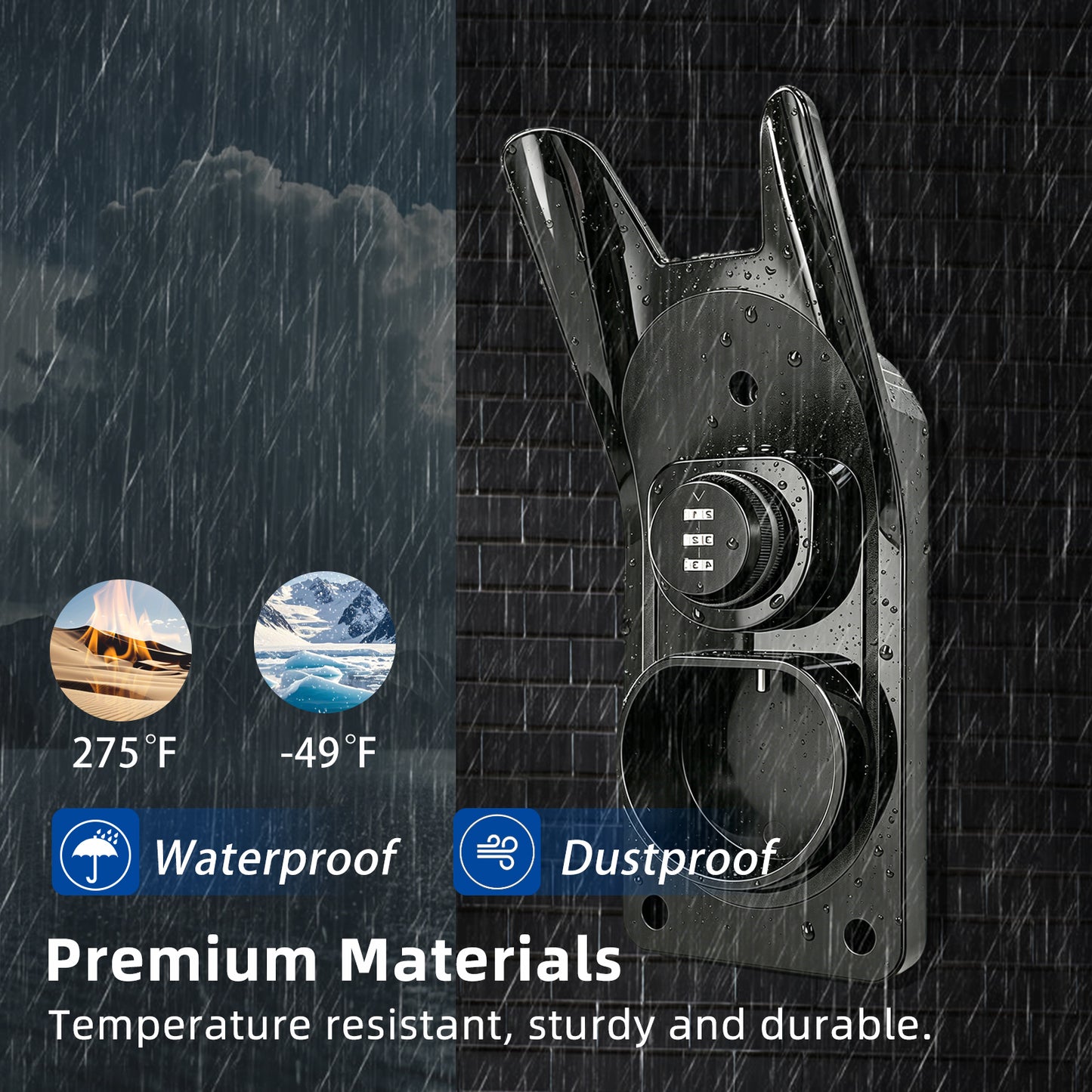 Lockable Type 2 EV Charger Holder Wall Mount EV Charging Gun Bracket European EV Charger Cable Storage Rack